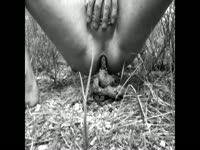 [ Shit Tube ] Whore shitting on the grass